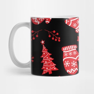 Christmas mittens with christmas tree Mug